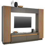 WOHNWAND  in Anthrazit, Eiche Artisan  272,6/209,5/41,3 cm  - Anthrazit/Schwarz, KONVENTIONELL, Holzwerkstoff/Kunststoff (272,6/209,5/41,3cm) - Carryhome