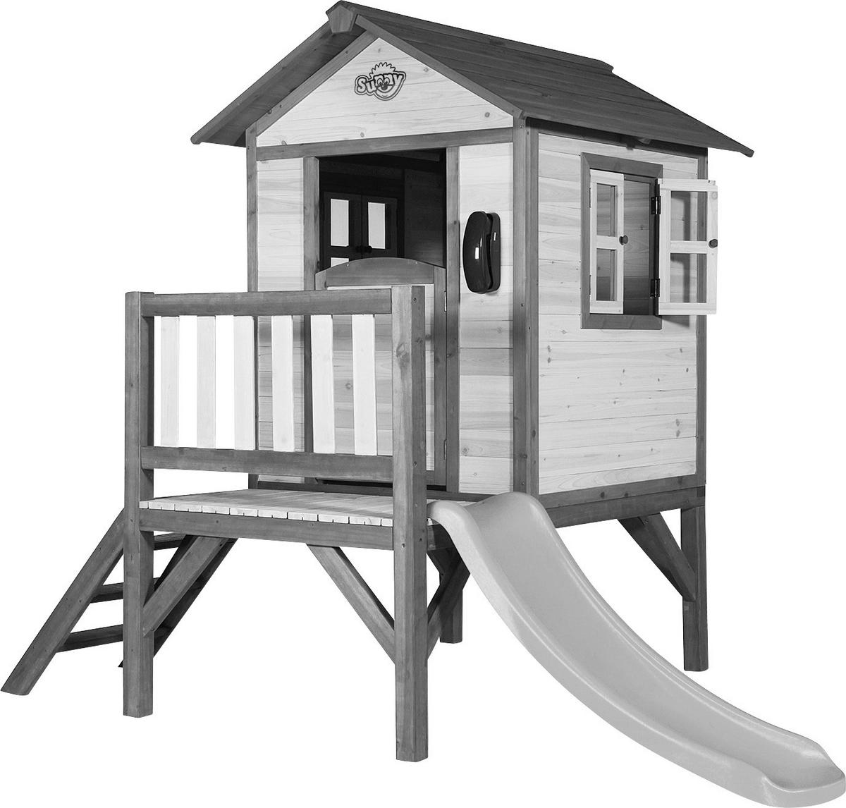 SPIELHAUS 260/190/167 cm 2017  - Schwarz/Weiß, Holz (260/190/167cm) - Ambia Garden