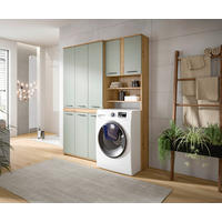 BADEZIMMER 2-teilig  in 153 cm  - Salbeigrün/Schwarz, Trend, Holzwerkstoff/Kunststoff (153cm) - MID.YOU