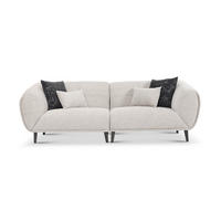 3-SITZER-SOFA in Bouclé Hellgrau  - Anthrazit/Hellgrau, Design, Holz/Textil (240/80/102cm) - Livetastic