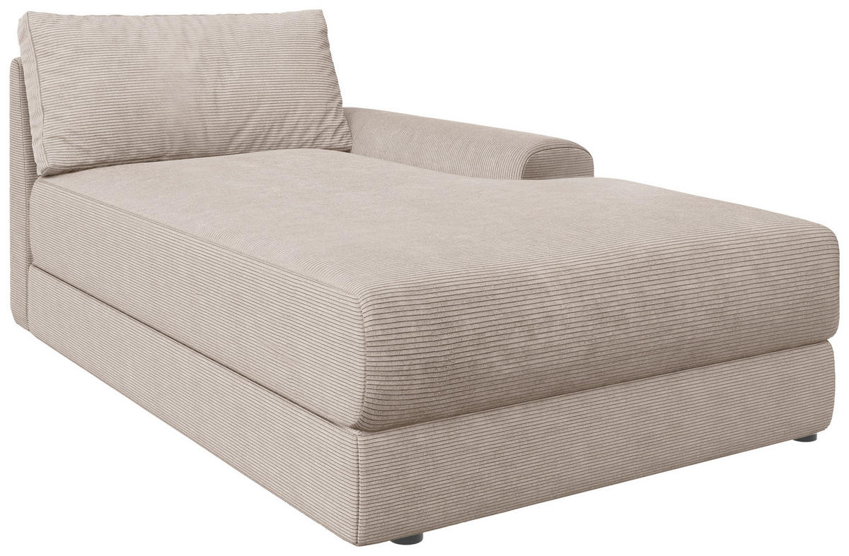 BIGSOFA Cord Beige  - Beige/Schwarz, MODERN, Kunststoff/Textil (117/93/190cm) - Carryhome