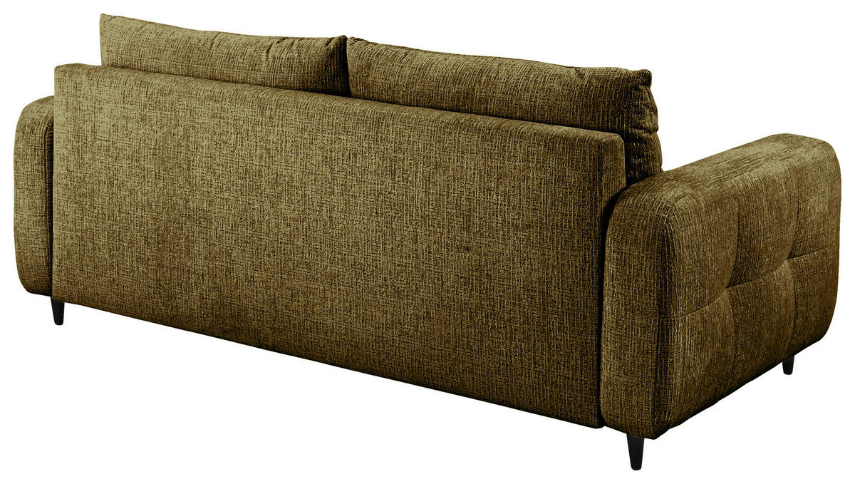 2,5-SITZER Flachgewebe Olivgrün  - Schwarz/Olivgrün, Design, Holz/Textil (209/88/101cm) - Lomoco