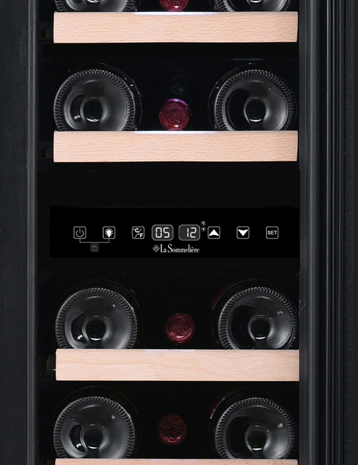 WEINKÜHLSCHRANK LSBU18DZ  - Schwarz, Basics, Glas/Holz (29,5/81,5/55,5cm)