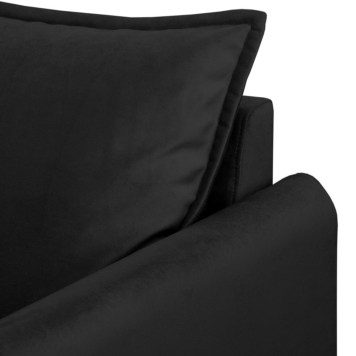3-SITZER-SOFA JULI Samt Schwarz  - Schwarz, Design, Holz/Textil (203/86/100cm) - P & B