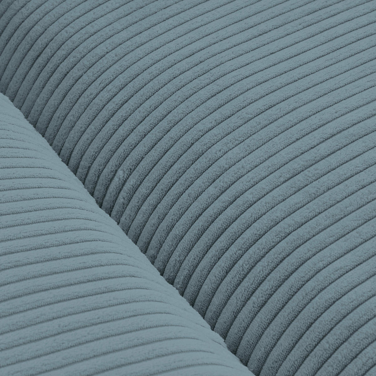 BIGSOFA Cord Blaugrau  - Blaugrau/Schwarz, Design, Kunststoff/Textil (260/90/140cm) - Ambia Home