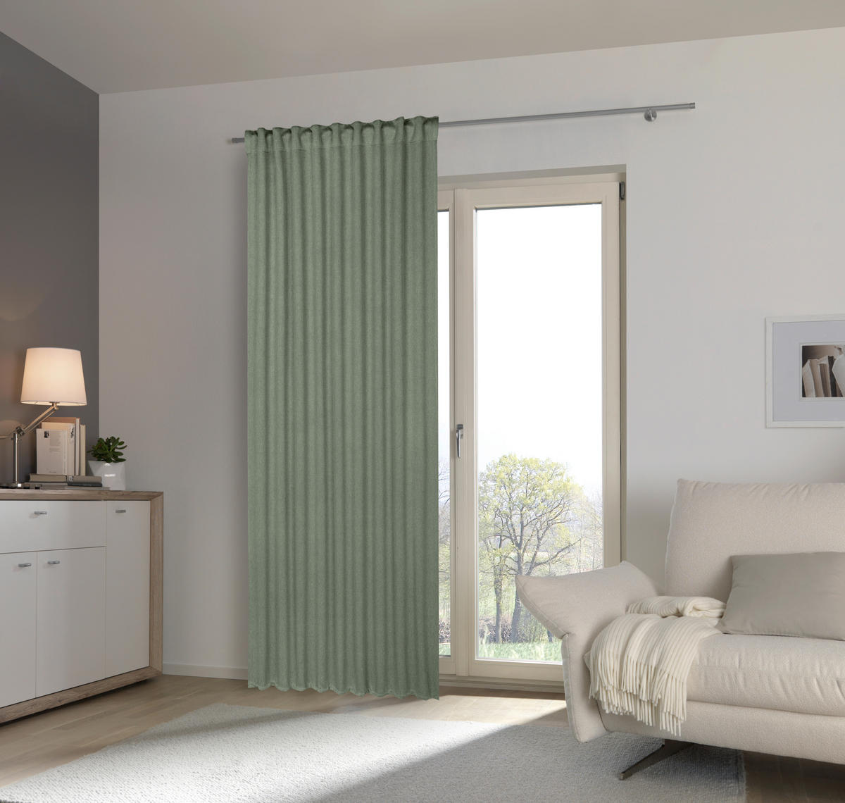 DRAPERIE CONFECȚIONATĂ opac  - verde, Basics, textil (135/245cm) - Esposa