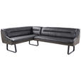 ECKBANK 178/237 cm in Anthrazit - Anthrazit/Schwarz, Design, Leder/Textil (178/237cm) - Novel
