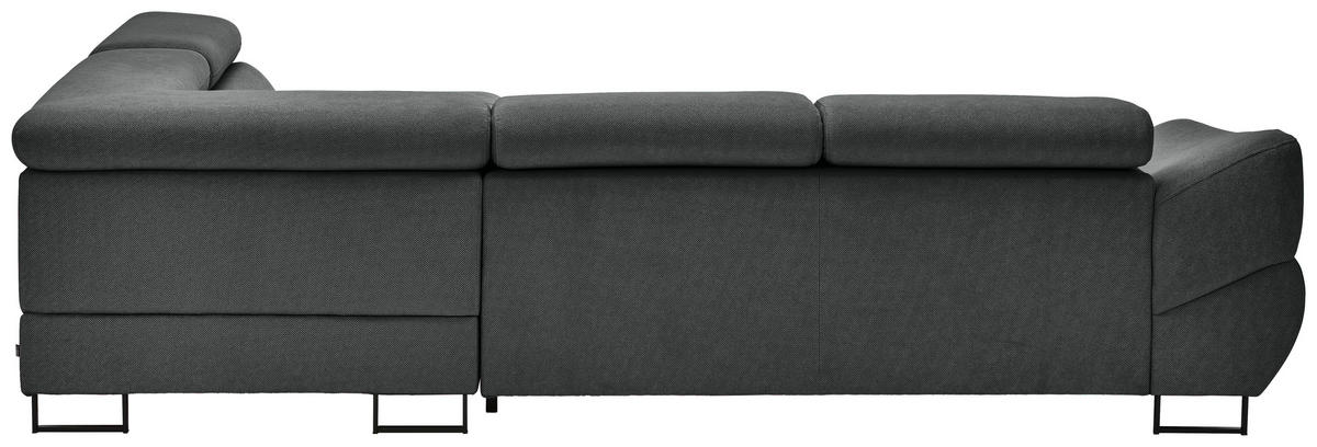 ECKSOFA in Webstoff Dunkelgrau  - Dunkelgrau/Schwarz, Design, Textil/Metall (280/235cm) - Hom`in