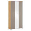 GARDEROBENSCHRANK Santina  in 90/193/37 cm  - Taupe/Chromfarben, Design, Glas/Holz (90/193/37cm)