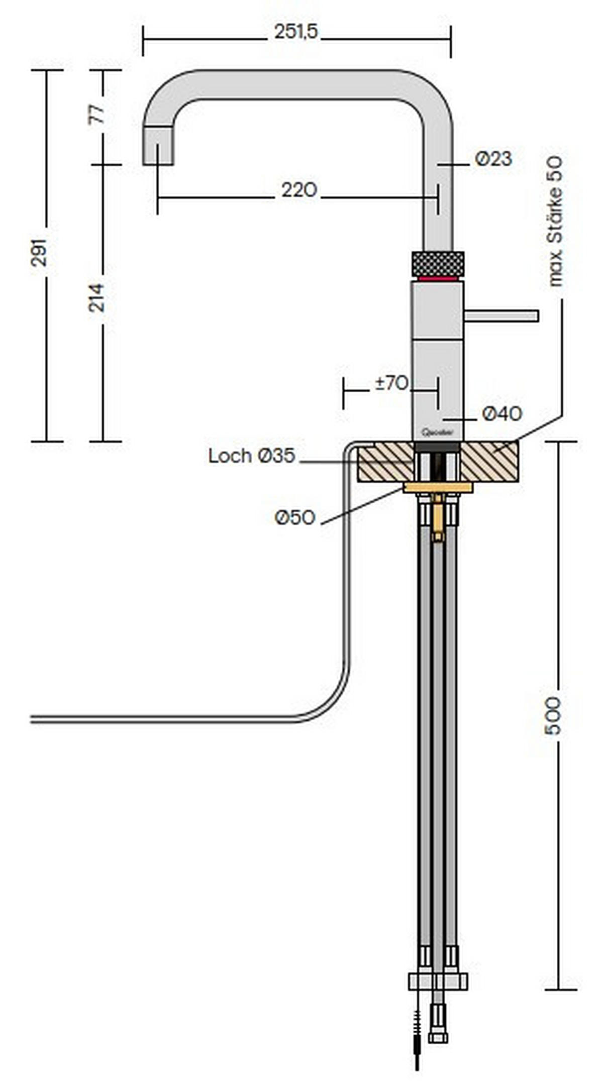 KÜCHENARMATUR FNSCHR  - Chromfarben, Basics, Metall (4/29,1/25,1cm) - Quooker