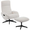 RELAXSESSELSET mit Funktion Cord Relaxfunktion, Hocker    - Beige/Schwarz, Design, Textil/Metall (77/107/75cm) - Xora