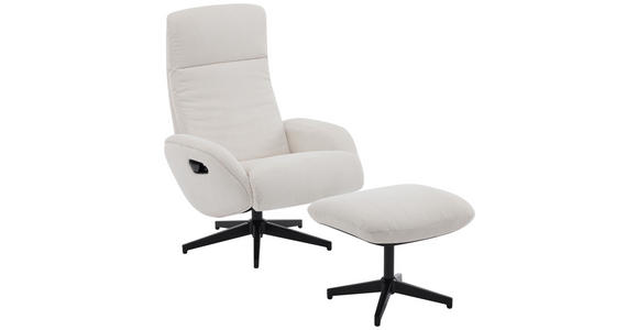 RELAXSESSELSET mit Funktion Cord Relaxfunktion, Hocker - Beige/Schwarz, Design, Textil/Metall (77/107/75cm) - Xora