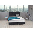 BOXSPRINGBETT 180/200 cm  in Dunkelblau  - Chromfarben/Dunkelblau, KONVENTIONELL, Kunststoff/Textil (180/200cm) - Carryhome