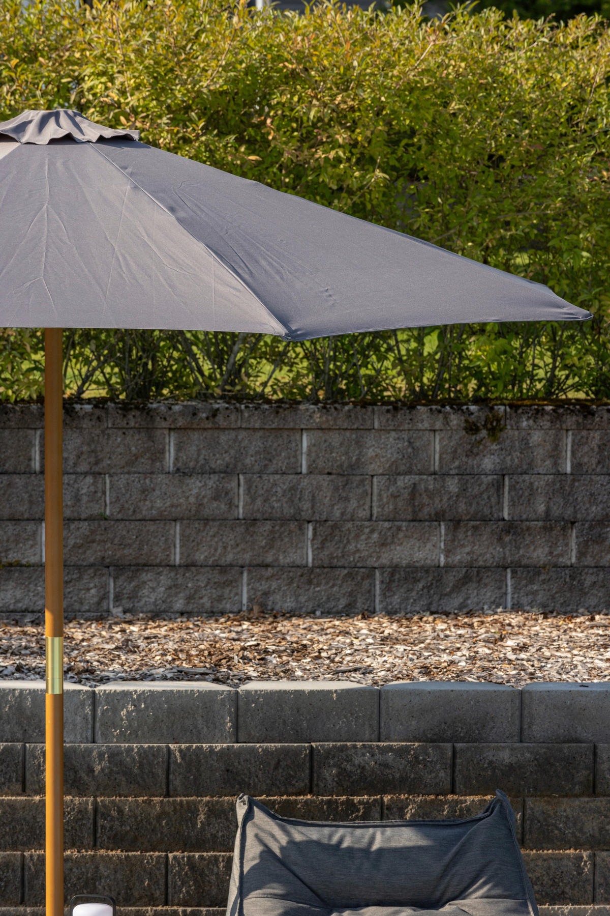 SONNENSCHIRM 300 cm  - Grau, KONVENTIONELL, Holz/Textil (300/244cm) - Gardenson
