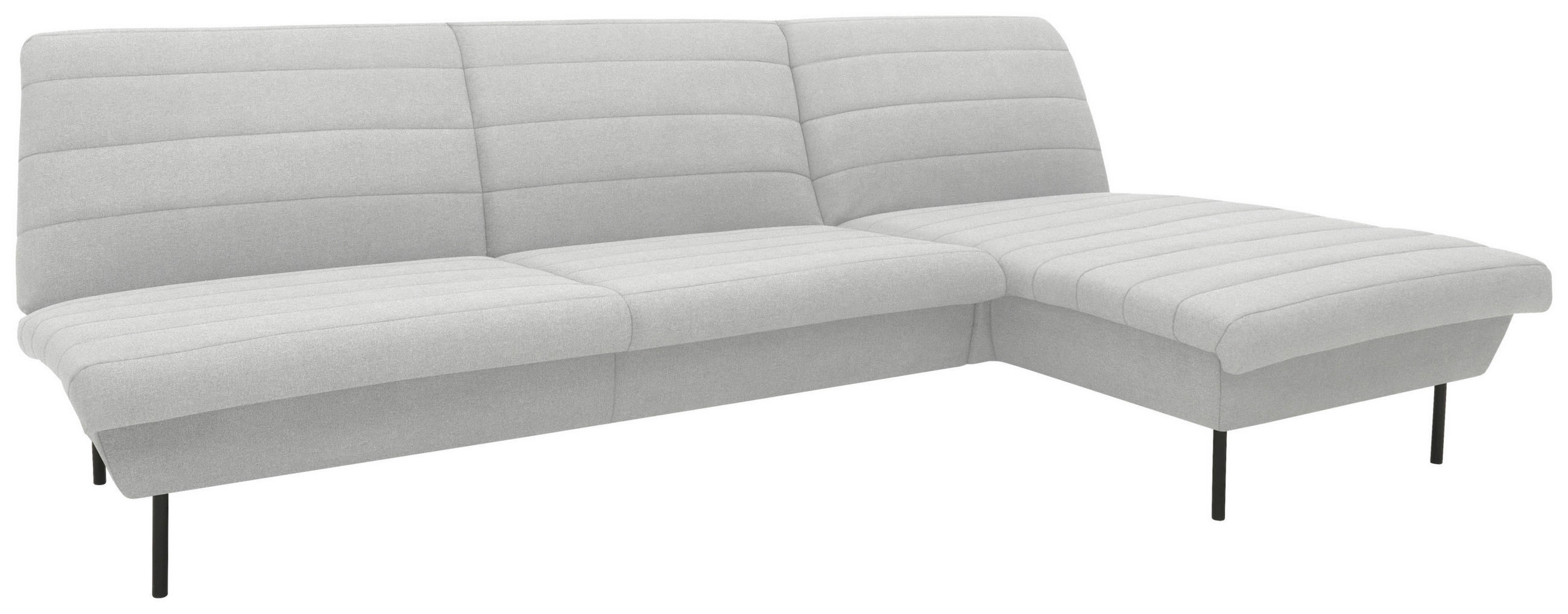 ECKSOFA Looks IX Silberfarben Webstoff  - Silberfarben/Schwarz, Design, Textil/Metall (274/168cm) - LOOKS by W.Joop