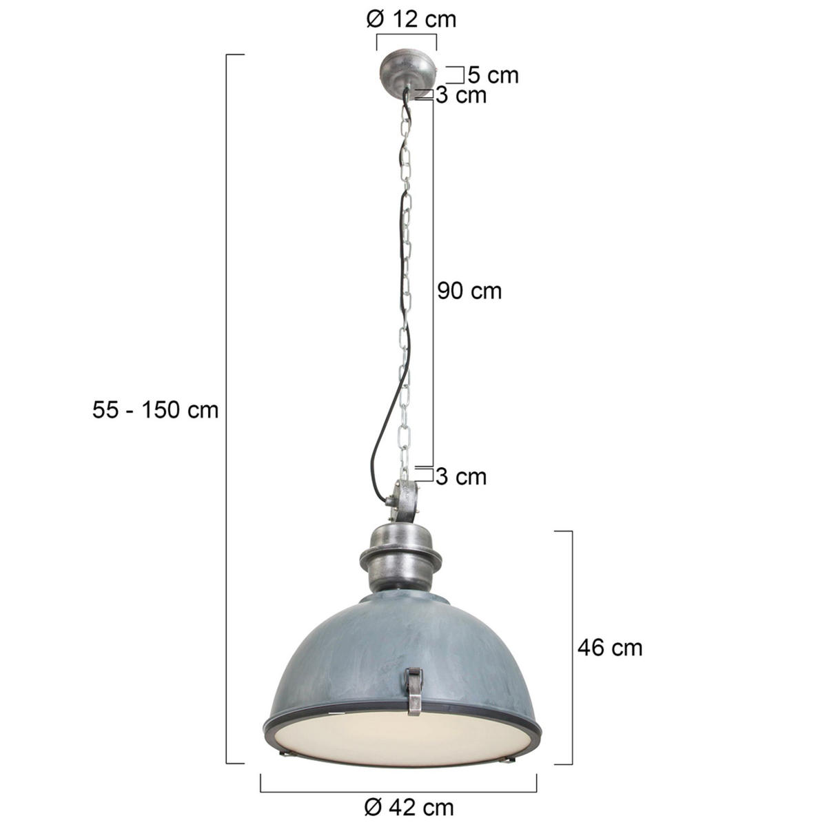 PENDELLEUCHTE  42/145/42 cm   - Grau, Trend, Glas/Metall (42/145/42cm)