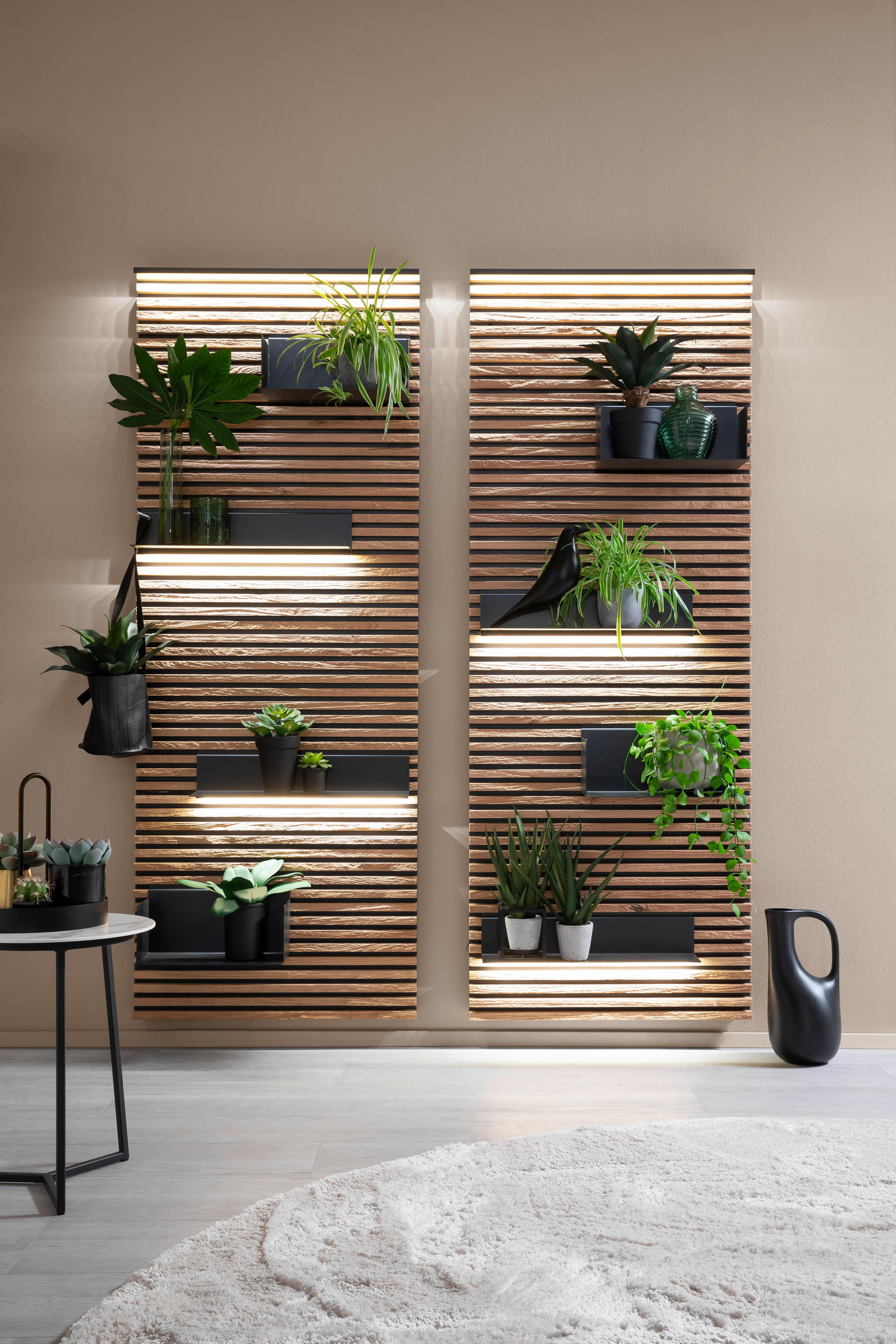 WANDPANEEL Kerneiche massiv Anthrazit, Eichefarben  - Eichefarben/Anthrazit, Design, Holz/Metall (77/200/26cm) - Schöner Wohnen
