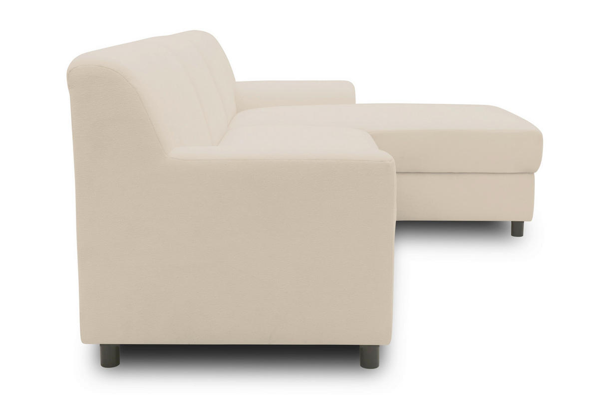 ECKSOFA CAPRI 2 Beige Mikrofaser Zierkissen  - Beige/Schwarz, Basics, Kunststoff/Textil (241/146cm) - MID.YOU