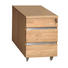 ROLLCONTAINER Wildeiche teilmassiv Edelstahlfarben, Eichefarben - Edelstahlfarben/Eichefarben, KONVENTIONELL, Holz/Metall (40/57/65cm) - LINEA NATURA