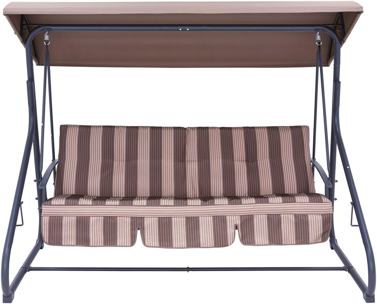 Balansoar Grădină 227/169/129 cm  - maro/antracit, Konventionell, metal/textil (227/169/129cm) - Ambia Garden