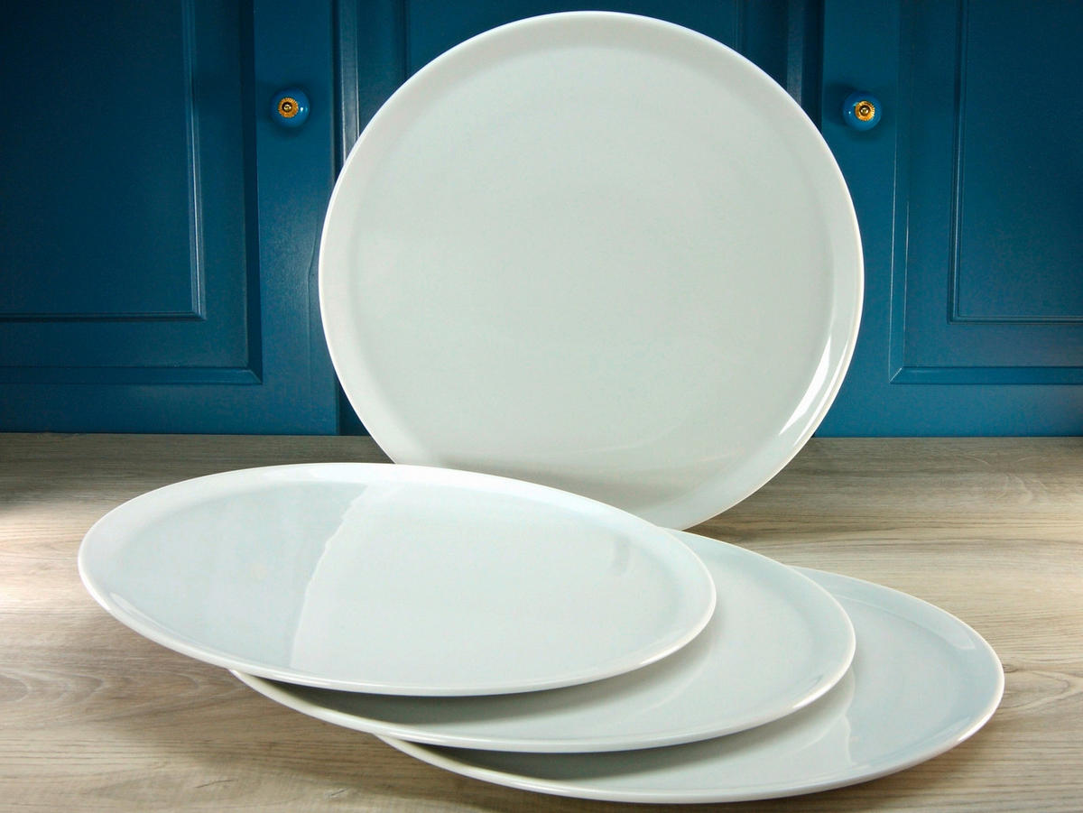 SADA TALÍŘŮ NA PIZZU, keramika, 33 cm - bílá, keramika (33cm) - Creatable