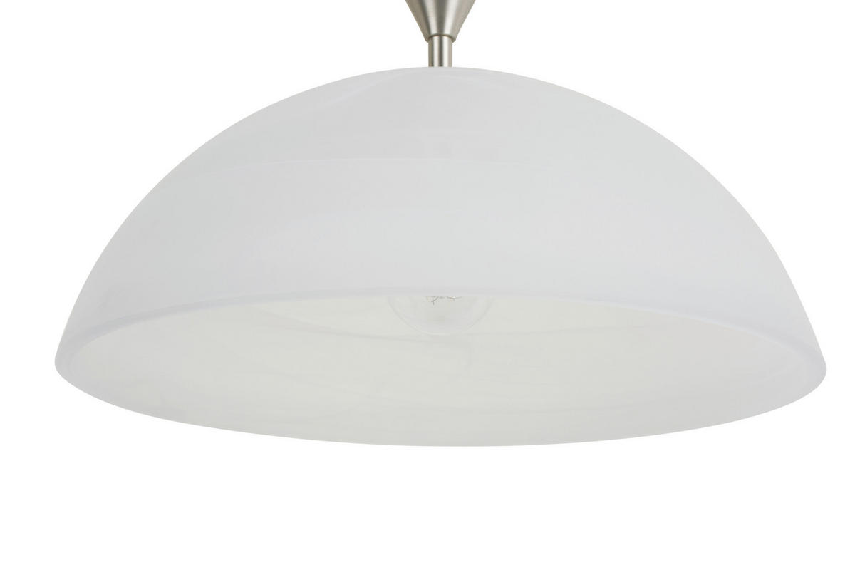 HÄNGELEUCHTE Ploce 40/150 cm  - Alabasterfarben/Nickelfarben, KONVENTIONELL, Glas/Metall (40/150cm) - Novel