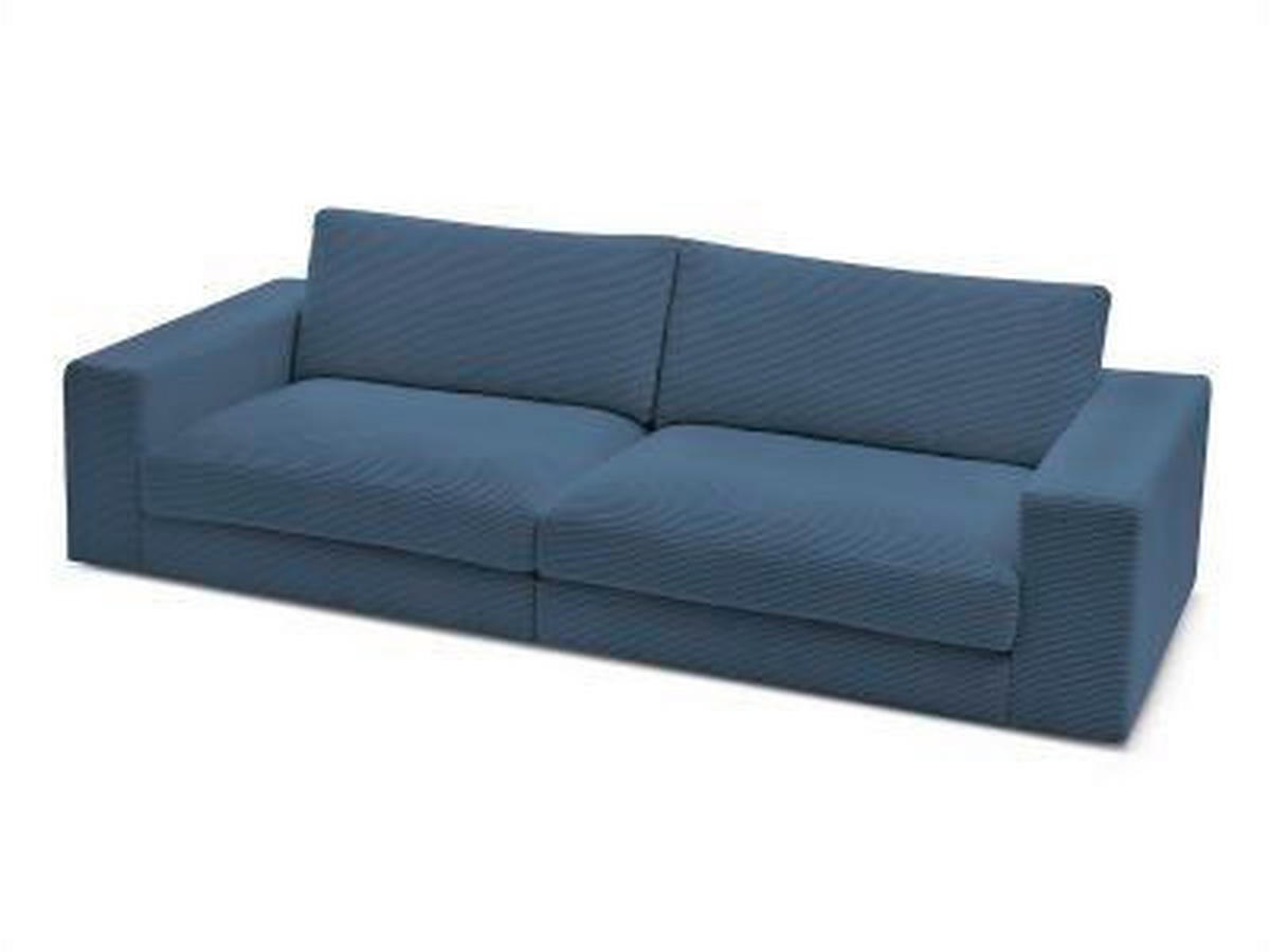 3-SITZER-SOFA LEONARD Cord Dunkelblau  - Schwarz/Dunkelblau, MODERN, Kunststoff/Textil (274/77/109cm)