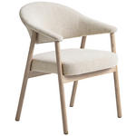ARMLEHNSTUHL  in Flachgewebe  - Sandfarben/Eichefarben, KONVENTIONELL, Holz/Textil (63/81/63cm) - Ambia Home