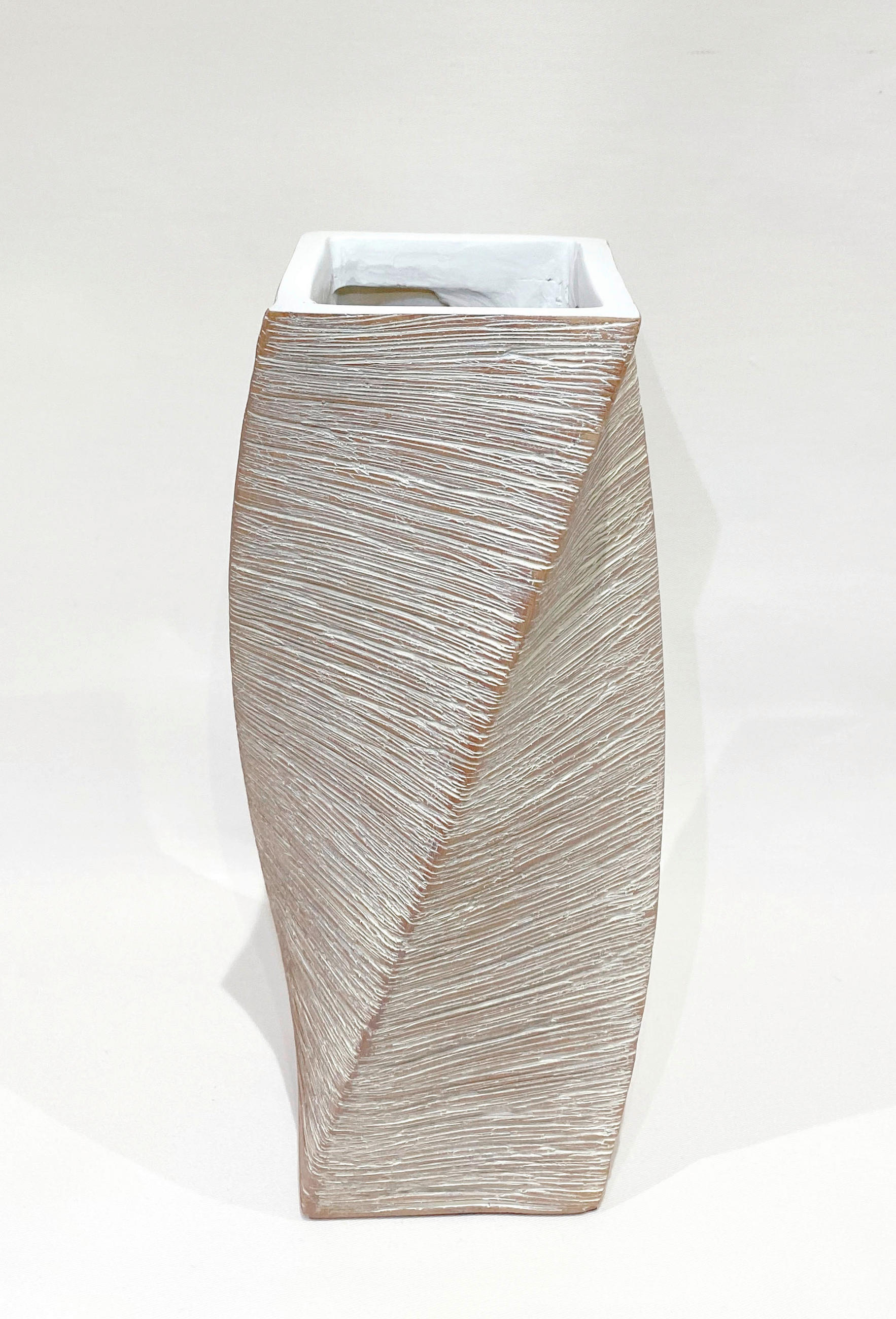 VÁZA  - bézs, Basics, műanyag (12,5/28/12,5cm)