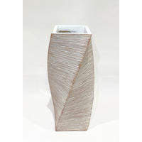 VÁZA  - bézs, Basics, műanyag (12,5/28/12,5cm)