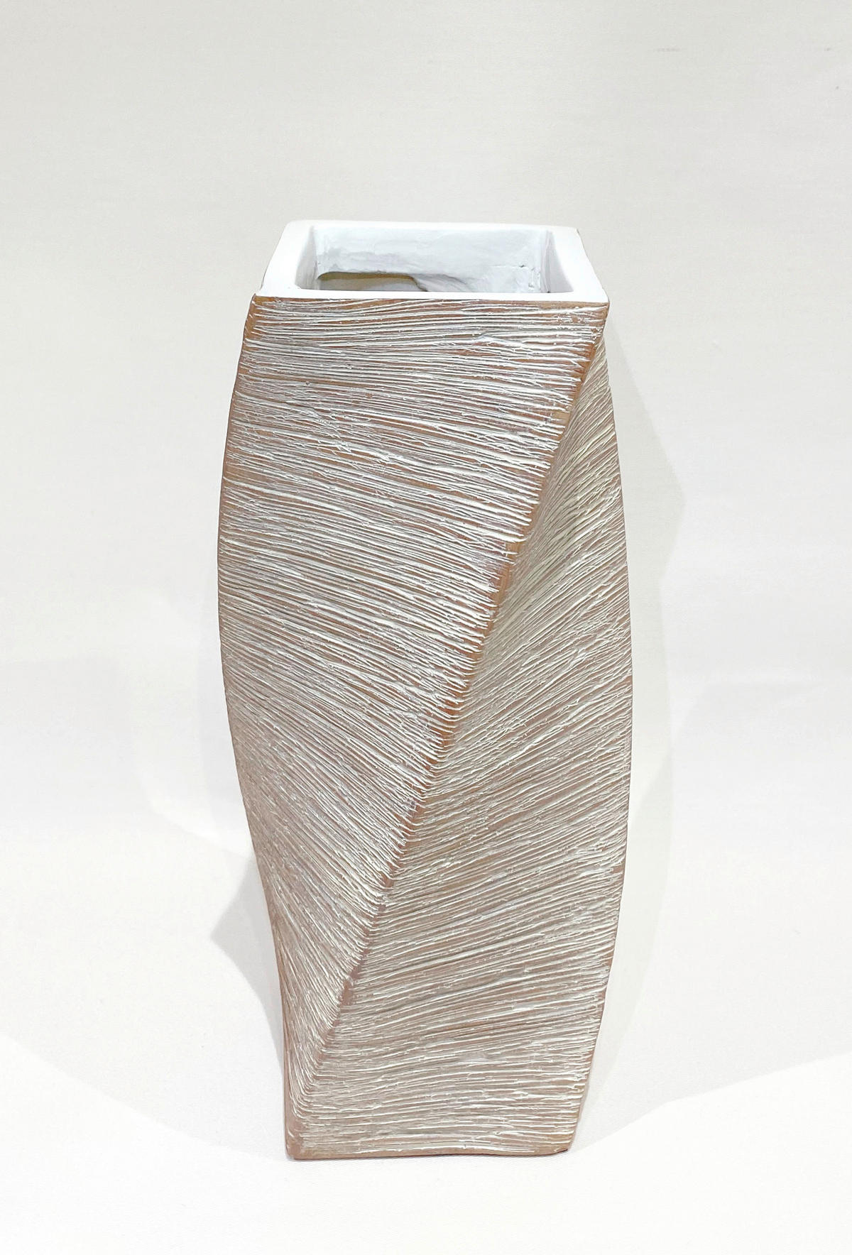 VÁZA  - bézs, Basics, műanyag (12,5/28/12,5cm)