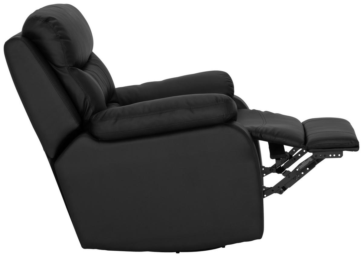 RELAXSESSEL Lederlook    - Schwarz, KONVENTIONELL, Textil/Metall (90/102/76/101/163cm) - Livetastic