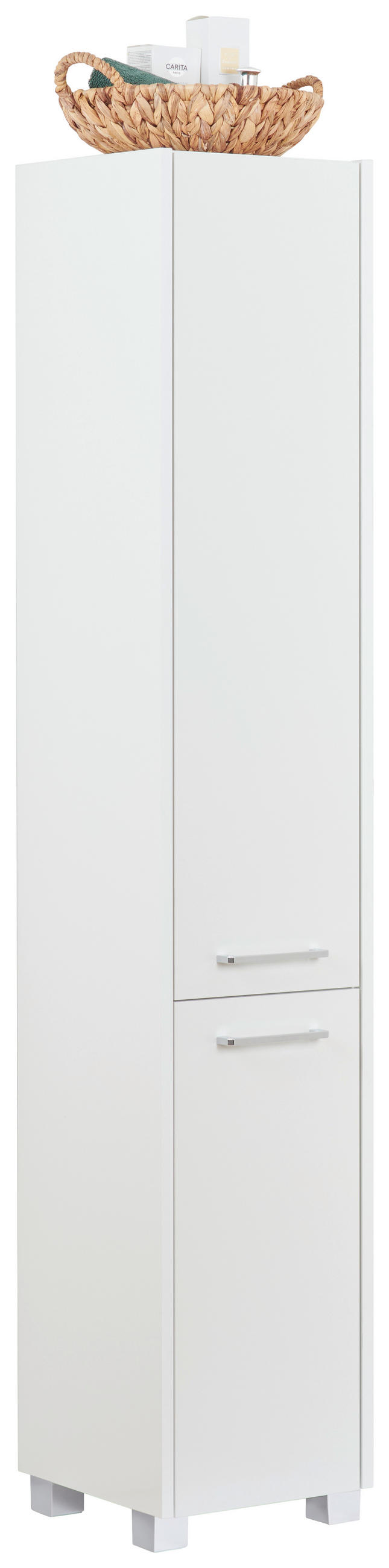 HOCHSCHRANK 30,2/164,5/33 cm  - Chromfarben/Weiß, KONVENTIONELL, Holzwerkstoff/Metall (30,2/164,5/33cm) - Stylife