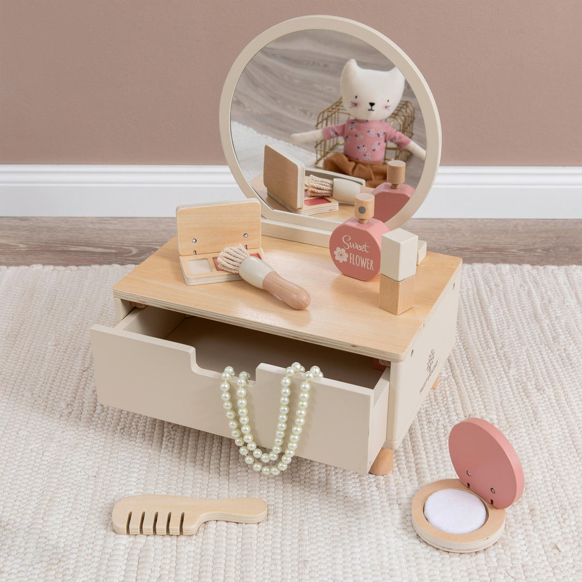 KINDER-STYLINGSET CAMELLIA  - Creme, Basics, Holz (28/19/36cm) - MUSTERKIND
