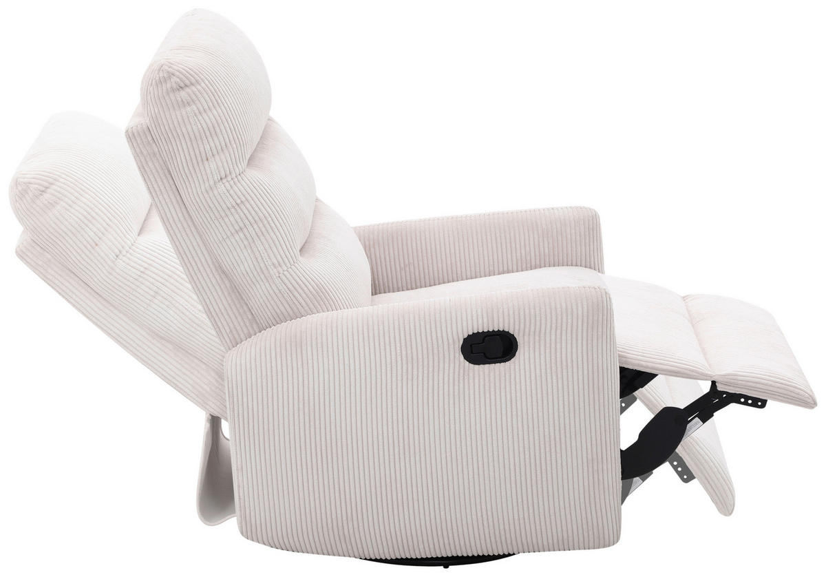 RELAXSESSEL Cord Relaxfunktion    - Beige/Schwarz, Design, Textil/Metall (78/107/95cm) - Carryhome