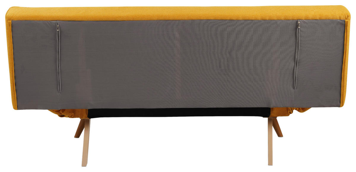 SCHLAFSOFA in Webstoff Gelb  - Gelb/Naturfarben, Design, Textil/Metall (182/87/82cm) - Livetastic