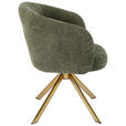 ARMLEHNSTUHL  Sitzfläche 360° drehbar Mikrofaser  Grün, Goldfarben  - Goldfarben/Grün, Design, Textil/Metall (65.5/82/61.5cm) - Hom`in