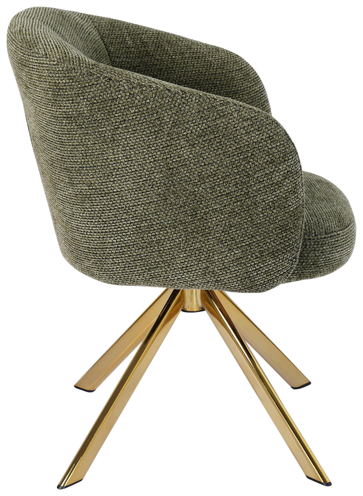 ARMLEHNSTUHL  Sitzfläche 360° drehbar Mikrofaser  Grün, Goldfarben  - Goldfarben/Grün, Design, Textil/Metall (65.5/82/61.5cm) - Hom`in