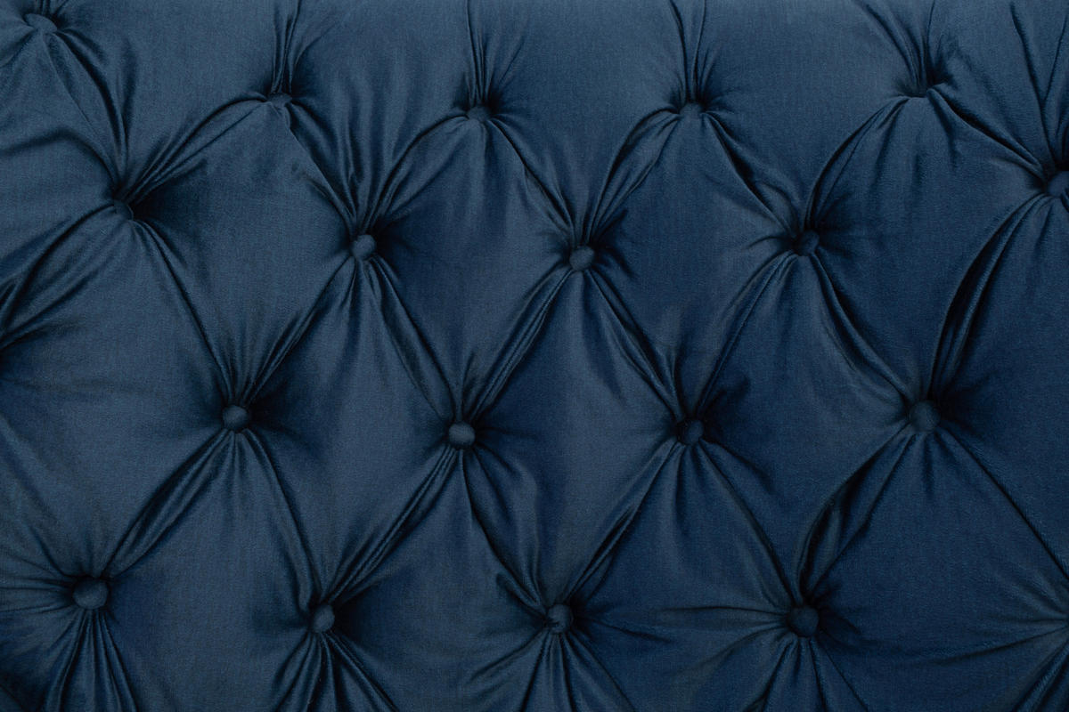 OHRENSESSEL in Velours Dunkelblau  - Schwarz/Dunkelblau, Design, Holz/Textil (96/112/86cm) - MID.YOU