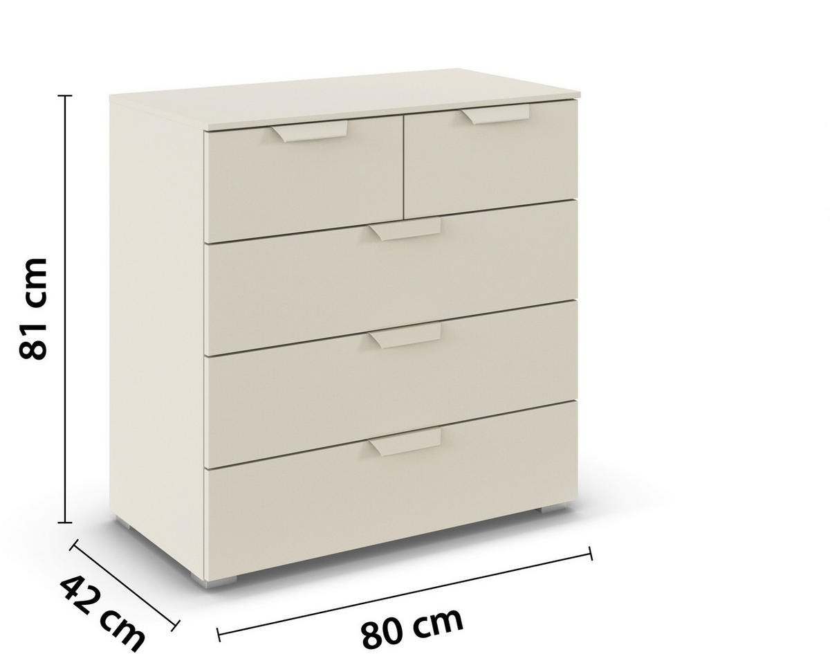 KOMMODE  in  - Champagner, Design, Holzwerkstoff/Metall (80/81cm) - Carryhome