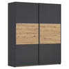SCHWEBETÜRENSCHRANK in Grau, Eiche Artisan  - Eiche Artisan/Grau, Modern, Holzwerkstoff/Metall (175/210/59cm) - Rauch Möbel