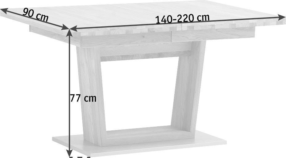 MATBORD ekfärgad  utdragbar  - ekfärgad, Klassisk, trä (140-220/90/77cm) - MID.YOU