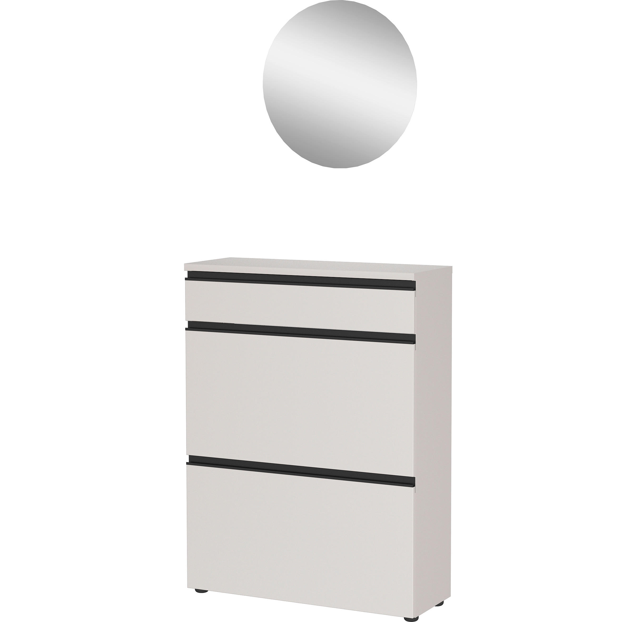 GARDEROBE 2-teilig  in 80/200/29 cm  - Beige, Design, Glas/Holzwerkstoff (80/200/29cm) - MID.YOU