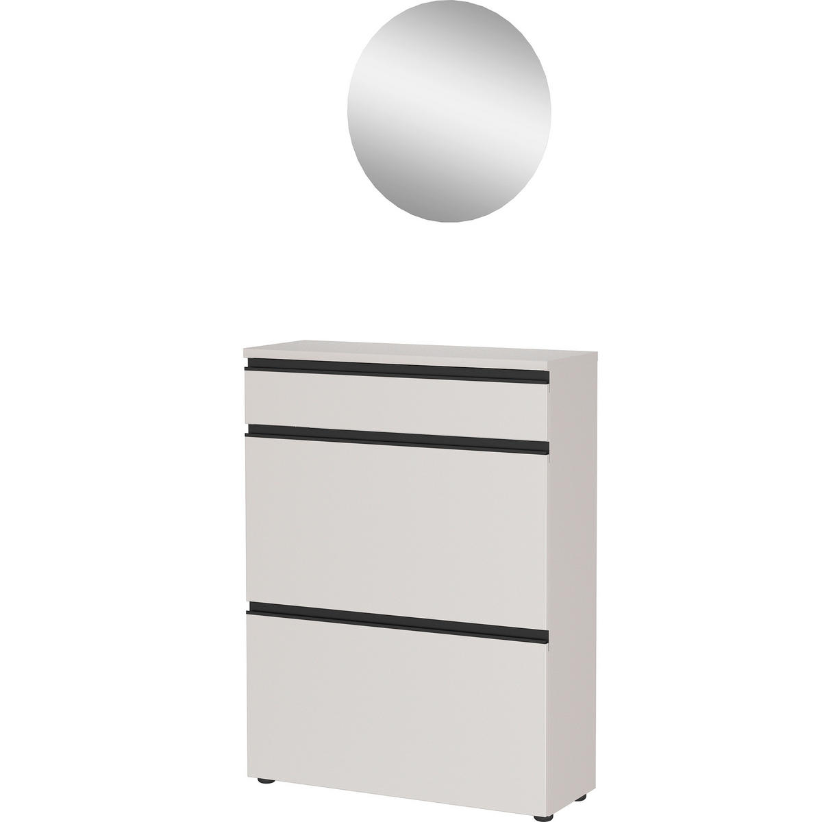 GARDEROBE 2-teilig  in 80/200/29 cm  - Beige, Design, Glas/Holzwerkstoff (80/200/29cm) - MID.YOU