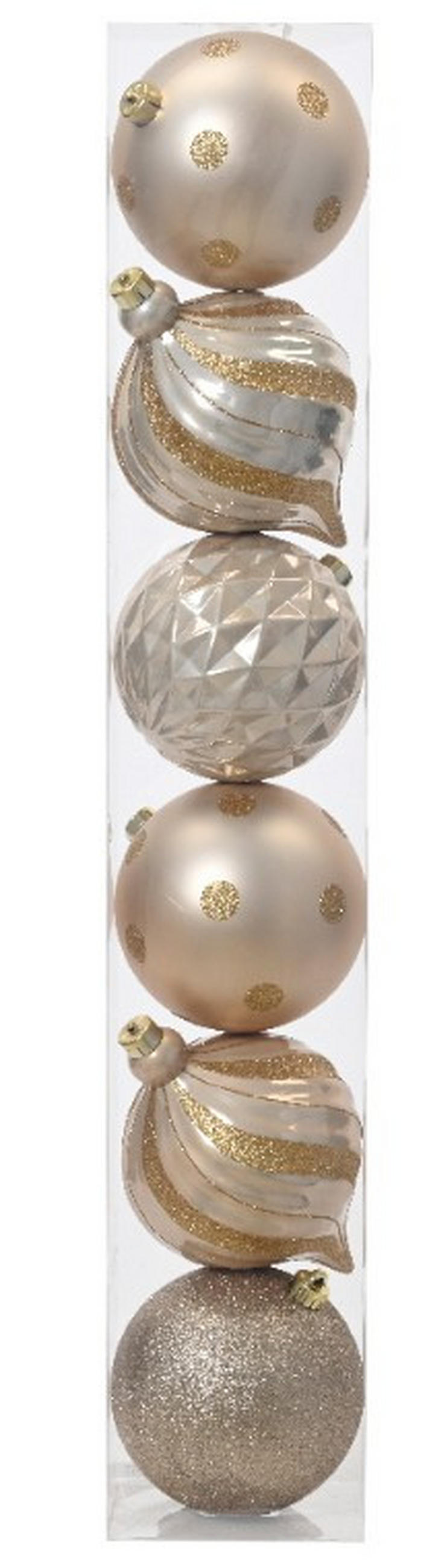 CHRISTBAUMKUGEL-SET 15,00 cm 6-teilig  - Perlmutt, Basics, Kunststoff (15,00cm) - X-Mas
