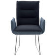 ARMLEHNSTUHL  in Stahl Flachgewebe  - Blau/Edelstahlfarben, Design, Textil/Metall (59/93/59cm) - Dieter Knoll