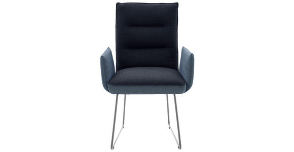ARMLEHNSTUHL  in Stahl Flachgewebe  - Blau/Edelstahlfarben, Design, Textil/Metall (59/93/59cm) - Dieter Knoll