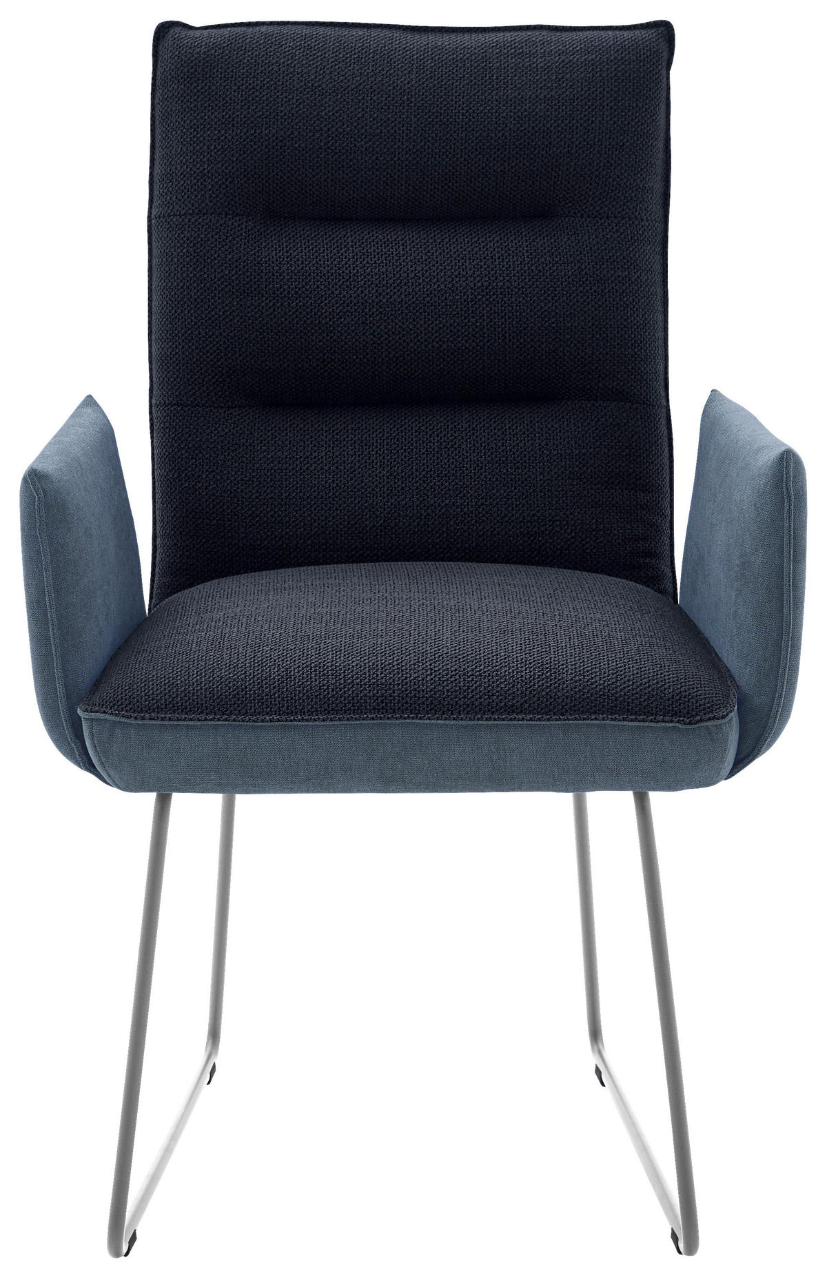 ARMLEHNSTUHL  in Stahl Flachgewebe  - Blau/Edelstahlfarben, Design, Textil/Metall (59/93/59cm) - Dieter Knoll