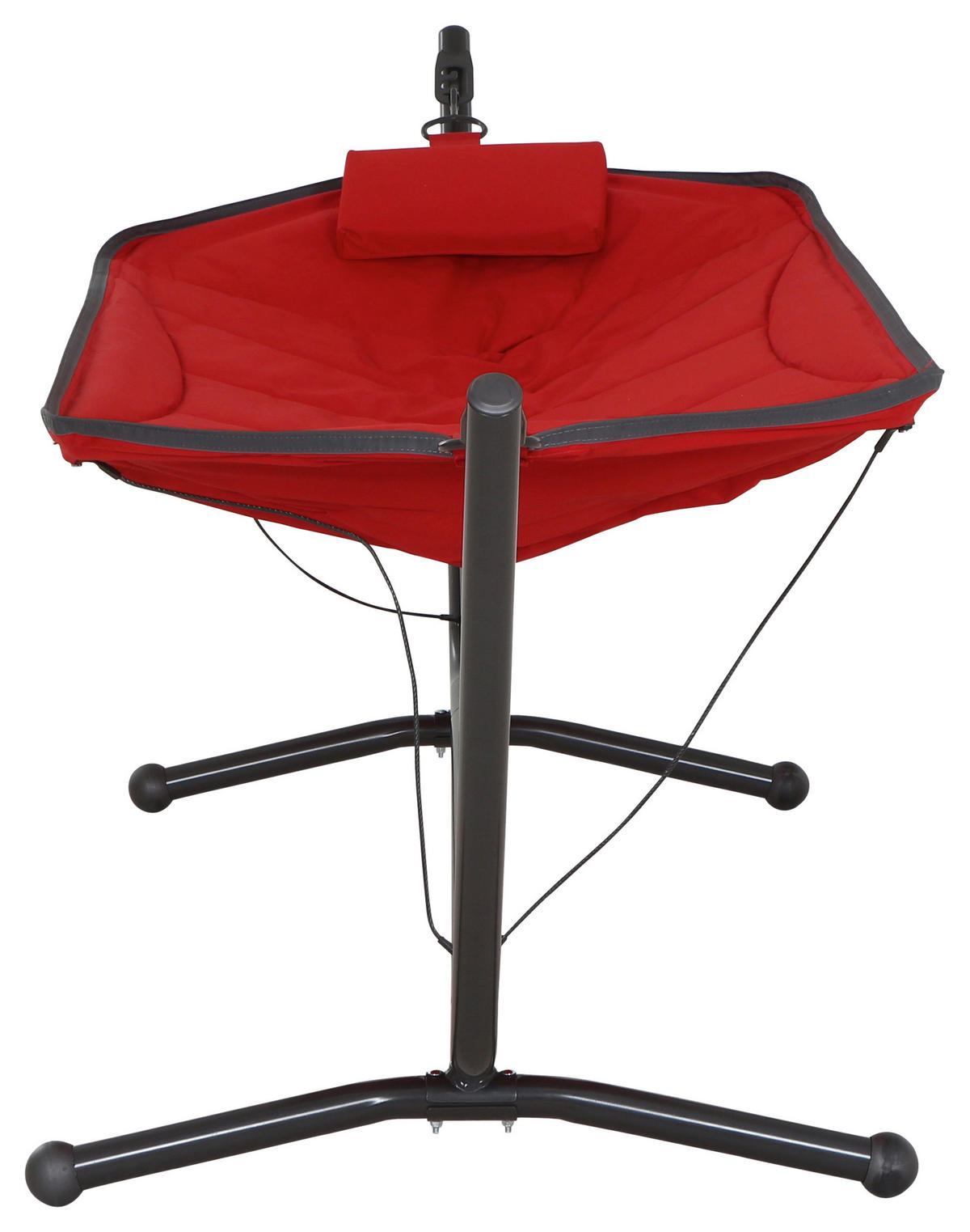 HÄNGEMATTE  - Dunkelgrau/Rot, KONVENTIONELL, Textil/Metall (105/104/305cm) - Siena Garden