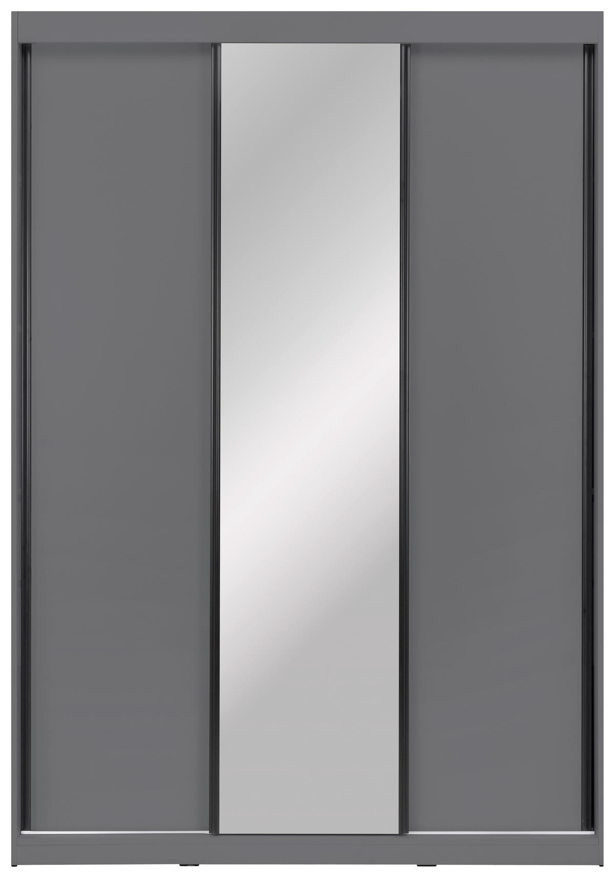 SCHIEBETÜRENSCHRANK 150/215/59,5 cm 3-türig  - Schwarz/Graphitfarben, MODERN, Holzwerkstoff/Metall (150/215/59,5cm) - MID.YOU